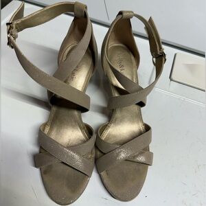 Kelly & Katie Metallic Taupe Heels